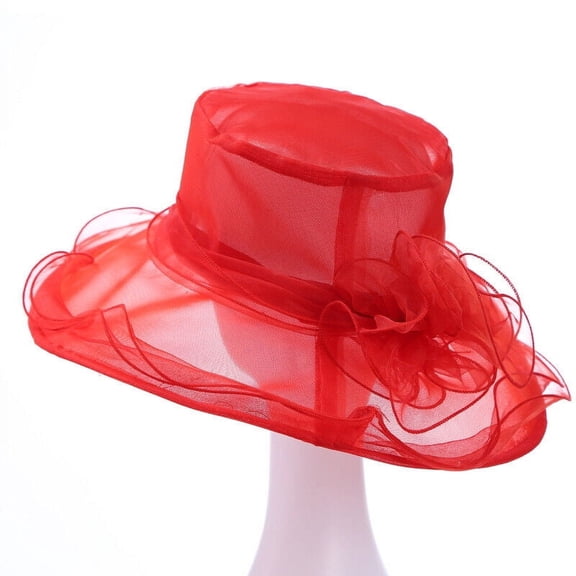 Women Wide Brim Tea Party Sun Hat Ladies Church Wedding Kentucky Derby Noble Cap