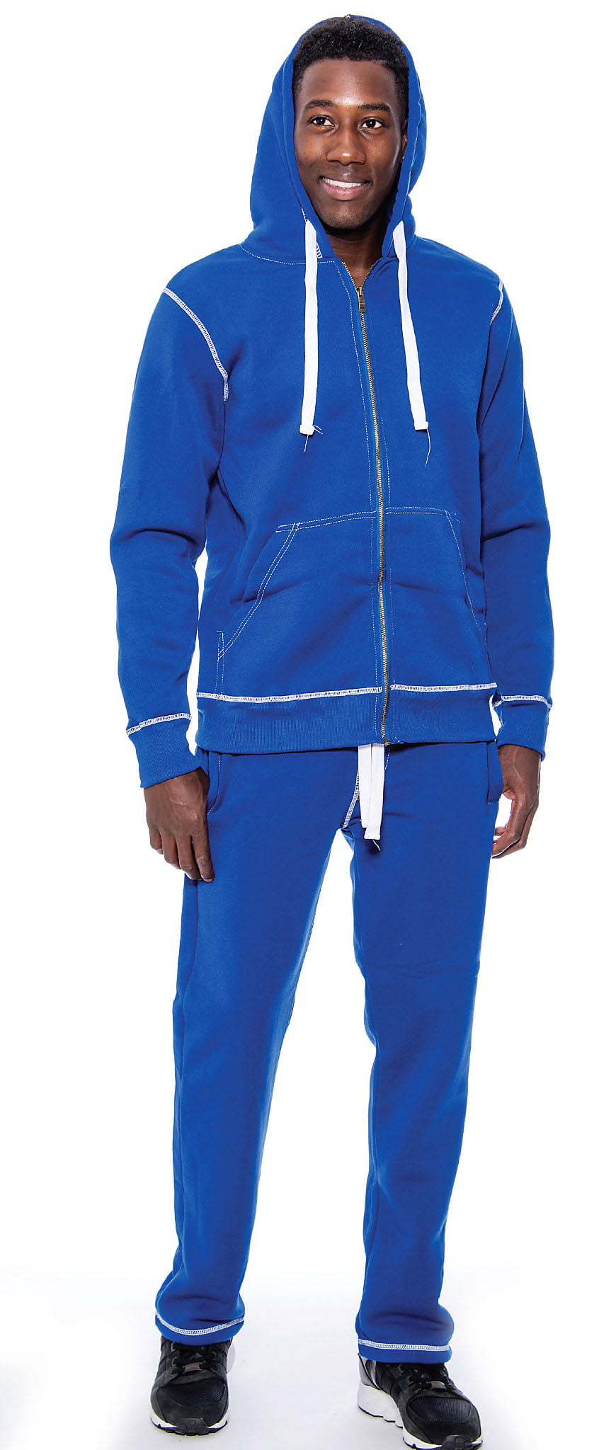 9 Crowns Men's MJ Fleece Lined Hoodie and Pant Set (2XL, Royal Blue ...