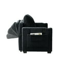 thumbnail image 6 of 53" Cushioned Recliner Sofa Bed with Charging Station and 2 Cup Holders, Corduroy Pull-out Sofa with Side Pockers, Recliner Backrest with 5-position Adjustment for Living Room, Bedroom, Office, Black, 6 of 9