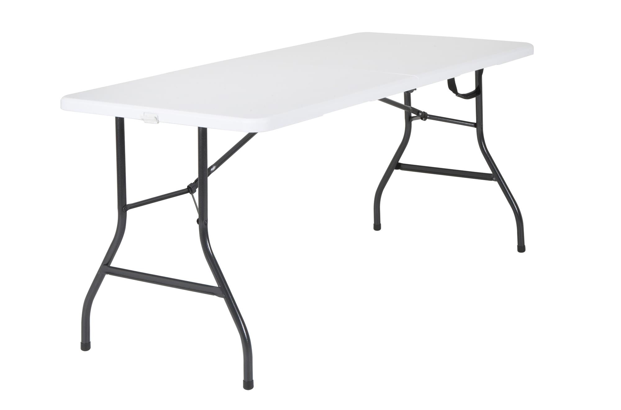 white folding table and chairs