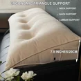 thumbnail image 2 of Triangle Reading Pillow with Button, Headboard Wedge Backrest Pillow King Size – Beige, 71" × 20" × 8", 2 of 5