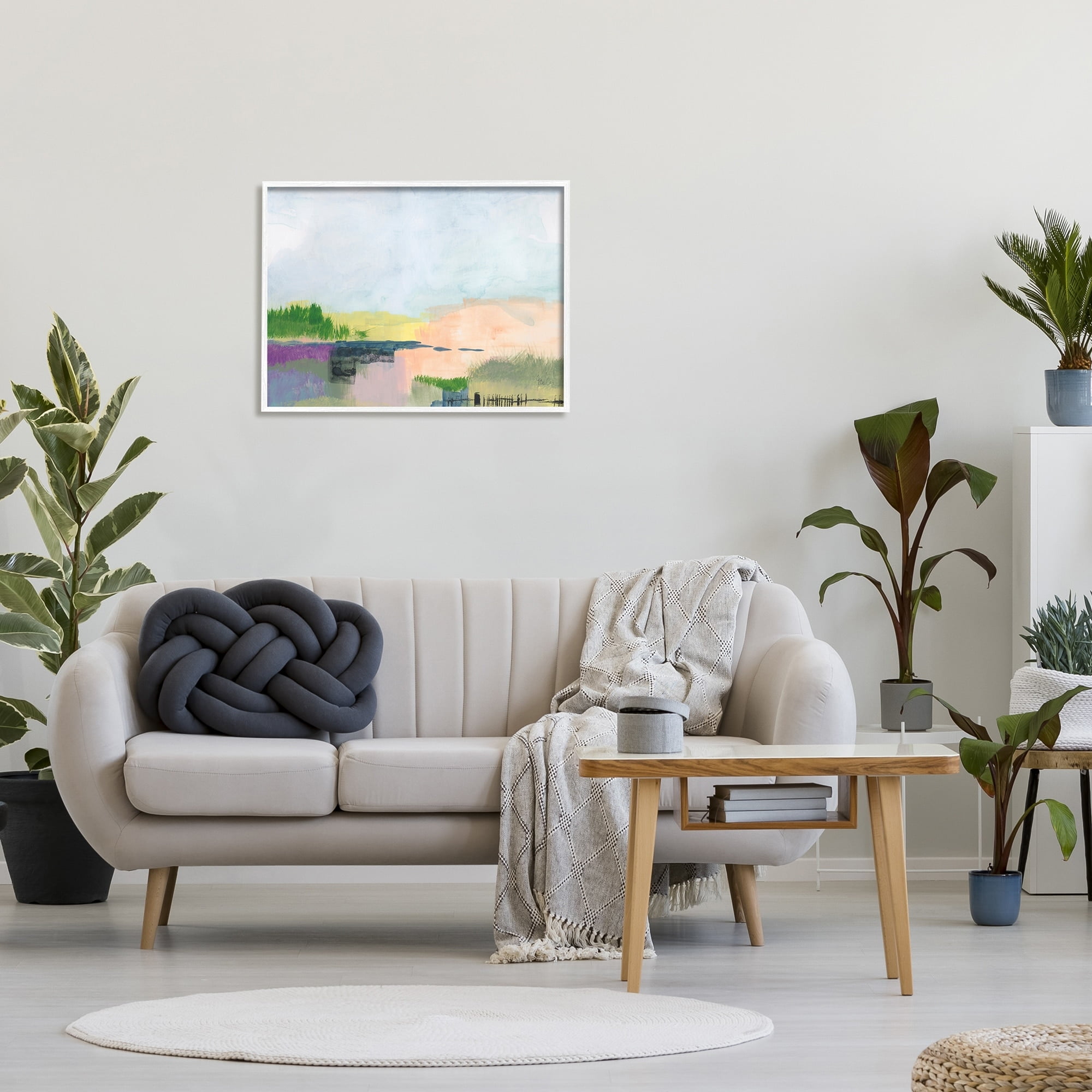 Stupell Industries Rural Pastel Landscape Comforting Farmland Hills Scenery Painting White Framed Art Print Wall Art, Design by Jan Weiss