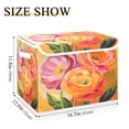 thumbnail image 5 of Yayeee Collapsible Cube Storage Bin with Lid Fabric Closet Decorative Basket with Handles, Pink Abstract Floral, 5 of 7