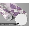 thumbnail image 5 of S4Sassy Self Adhesive Wallpaper, Bold Tulip Blossom Wallpaper, Purple Removable Diy Vinyl Wall Covering, Plain Peel And Stick Contact Paper For Entryway Accent Wall, Easy Home Decor(25"X120"), 5 of 8
