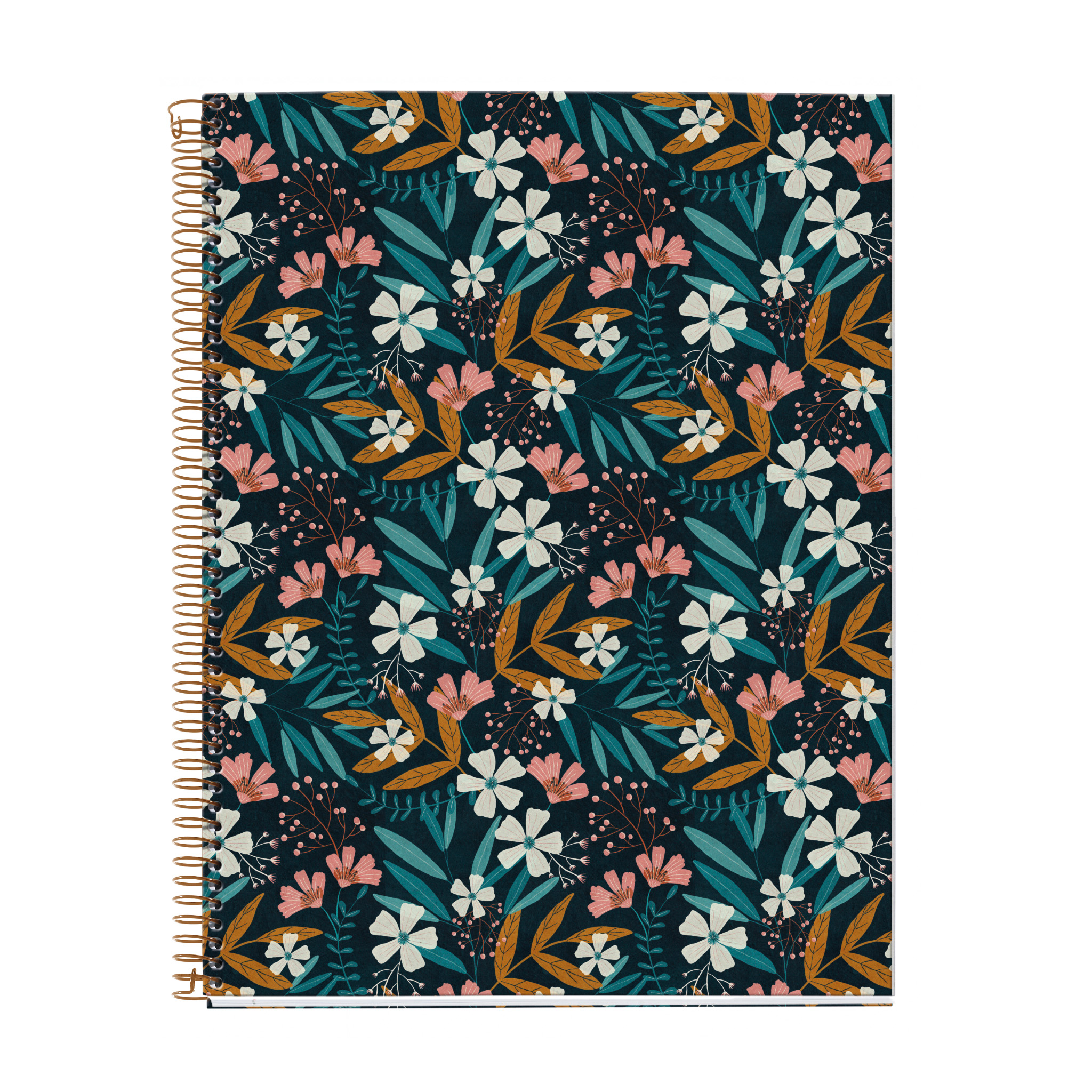 Miquelrius Wild Flowers 4subject Lined Cardboard Notebook 8.5 x 11