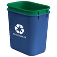 thumbnail image 2 of Acrimet Wastebasket Bin for Recycling and Waste, 6.75 Gallon/ 27 Quart/ 24 Liter (Plastic) (Green and Blue) (Set of 2), 2 of 9