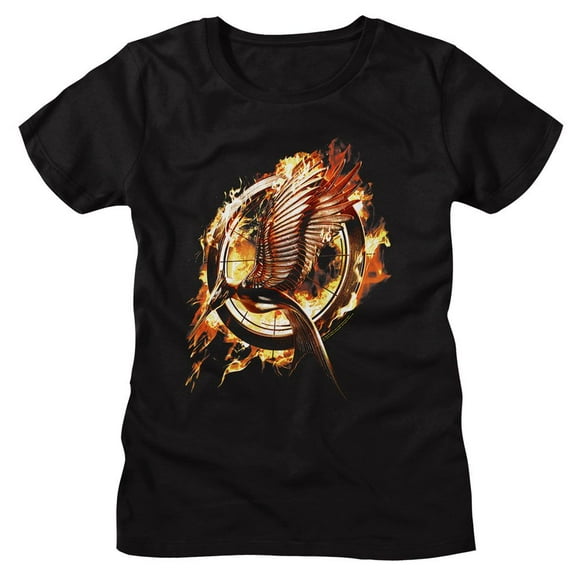 Hunger Games Catching Fire Mockingjay Black Women's T-Shirt S