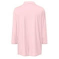thumbnail image 4 of TQWQT Womens Collared Shirts 2024 Trendy V Neck Summer Tops 3/4 Sleeve Spring Tops Loose Fit Blouse Dressy Casual Basic Tees Tops Light pink M, 4 of 4