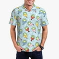 thumbnail image 5 of Yiaed Frog In MermaidPrint Men's Short Sleeve Polo Shirt,Golf Polo for Men Three-Button Golf Shirt Athletic Casual Collared T-Shirt- Medium, 5 of 7