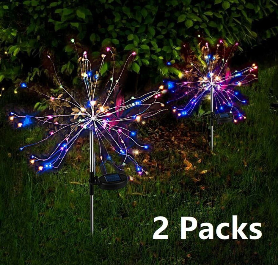 Details about   LOT Solar Power Firework Starburst Fairy Lights Outdoor Garden Pathway Lawn Lamp 