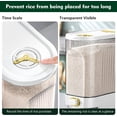 thumbnail image 4 of 22 Lbs Rice Dispenser, Large Dry Food Storage Container with with Measuring Cup & Time Scale, Food Dispenser Kitchen Organization and Pantry Store for Cereal Dry Food (White), 4 of 13