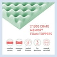 Mellow 2" Egg Crate Memory Foam Mattress Topper with Aloe Vera Infusion