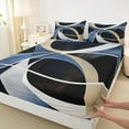 thumbnail image 3 of Manfei Modern Minimalst Bed Sheets for Adult, Circle Stripes Ombre King Sheets, Abstract Geometric Sheet Set, Luxury Bedroom Decor, 4 Pieces, 3 of 7
