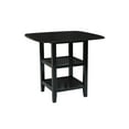 thumbnail image 3 of Black Finish 5pc Counter Height Set Dining Counter Height Table with Lower Shelves and 4x Chairs Set Faux Leather Upholstered Kitchen Dining Furniture, 3 of 11