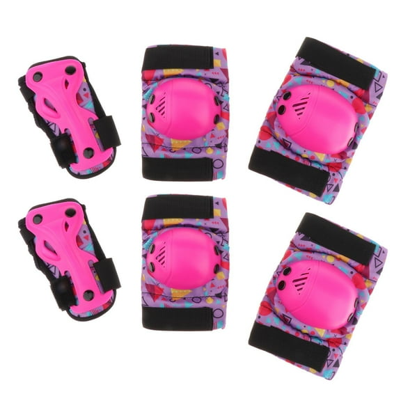 Skateboard Skating Knee Elbow Wrist Pad Protective Gear Guards , Pink , S Pink M