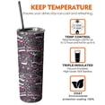 thumbnail image 6 of 20oz Pink Breast Cancer and Love Skinny Tumblers Stainless Steel Tumbler with Lid and Straw,Vacuum Insulated Double Wall Travel Tumbler Cups with Cleaning Brush for Coffee,Tea, 6 of 6