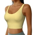 thumbnail image 2 of Daiia Yellow Gingham Printed Women's Sports Bra, Breathable Activewear Bra with U-Back Design and Removable Pads, Comfortable and Supportive for Yoga, Workout-Small, 2 of 8
