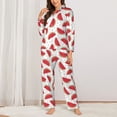 thumbnail image 2 of Honeii Watermelon print Women's Pajama Sets Long Sleeve Button Down Sleepwear Nightwear Soft Pjs Lounge Sets-X-Large, 2 of 7