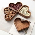 thumbnail image 3 of ZHAOCHENG Bandeja decorativa de madera para aperitivos - Bandeja pequeña para servir hecha a mano - Diseño encantador de plato en forma de corazón para frutos secos, semillas y frutas secas - Tapas de, 3 of 5