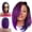 Purple, variant on Medium-Length Straight Hair Wig for Women with Side-Swept Bangs - Ideal for Work and Daily Use