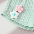 thumbnail image 4 of TOWED22 Toddler Baby Girl Summer Clothes Ruffle Sleeve Cartoon T Shirt Linen Short Sets with Belt Cute Outfits(Blazer,12-18 M), 4 of 9