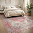 thumbnail image 3 of ODIKA Vintage Floral Distressed Medallion With Rose Trellis And Ornate Corners Foldable Easy Care for King Size Bedroom, Master Suite, Under Bed, 3 of 7