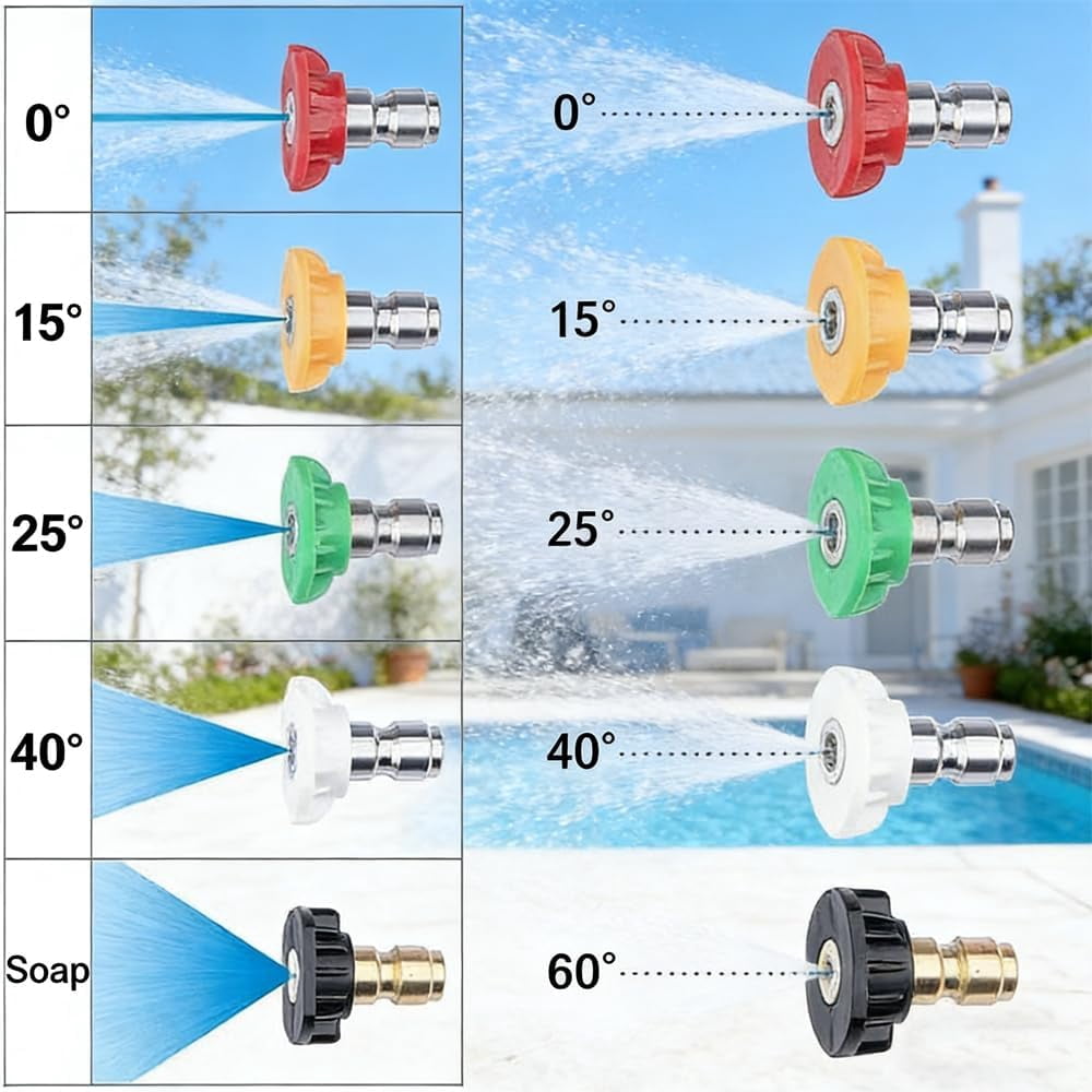 2-in-1 High-Pressure Car Washer Nozzle Accessories, Leak-Proof Quick Connector with Smooth Switch Valve, Foam Cannon & Spray Gun Adapter, 1/4 Inch Quick Connect Pressure Washer Attachment (1Pcs)