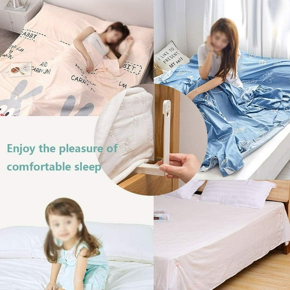 Set of 2 ABS plastic bed sheet holders to keep sheets tidy White For mattresses over 16 cm thick