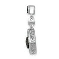 thumbnail image 2 of 14K White Gold Charm Pendant Diamond Round 1 4Ct. & Blue Dangle, 2 of 3