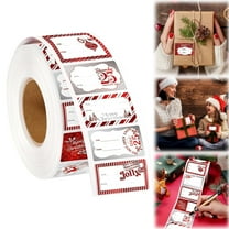 300 PCS Christmas Gift Tags Stickers, 1.8*1.2 inch Self-Adhesive Xmas Santa Claus Name Tag Labels - Holiday Present Stickers, Elegant Merry Xmas Gift Wrapping Sticker, Holiday Party Supplies
