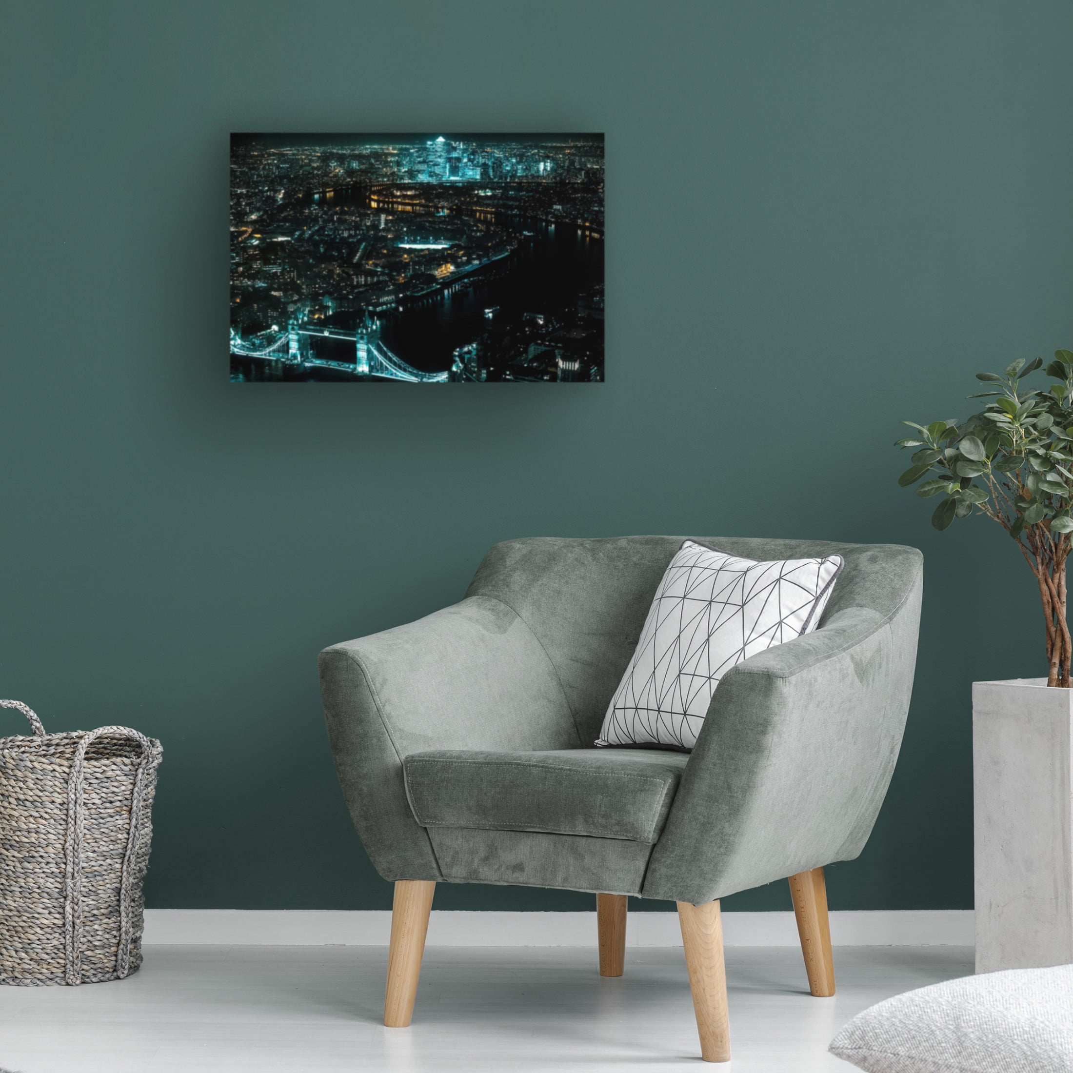 Canvas Wall Art - ShutterLore  'Cyberpunk London - I' Wall Art for Living Room, Bedroom, or Office Décor by Trademark Fine Art - 19 x 12 Inches