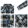 thumbnail image 3 of Coevals Club Men's Western Cowboy Long Sleeve Pearl Snap Plaid Work Shirts Blue White Black 17 Large, 3 of 4