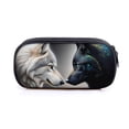 thumbnail image 4 of Estuche para lápices con estampado de luna fresca y lobo aullando, estuche para cosméticos para mujeres, estuche para lápices de moda para adolescentes, útiles escolares, regalo, 4 of 5