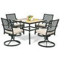 thumbnail image 7 of Gymax Patio Square Dining Table Metal Bistro Table Garden Poolside Backyard, 7 of 7