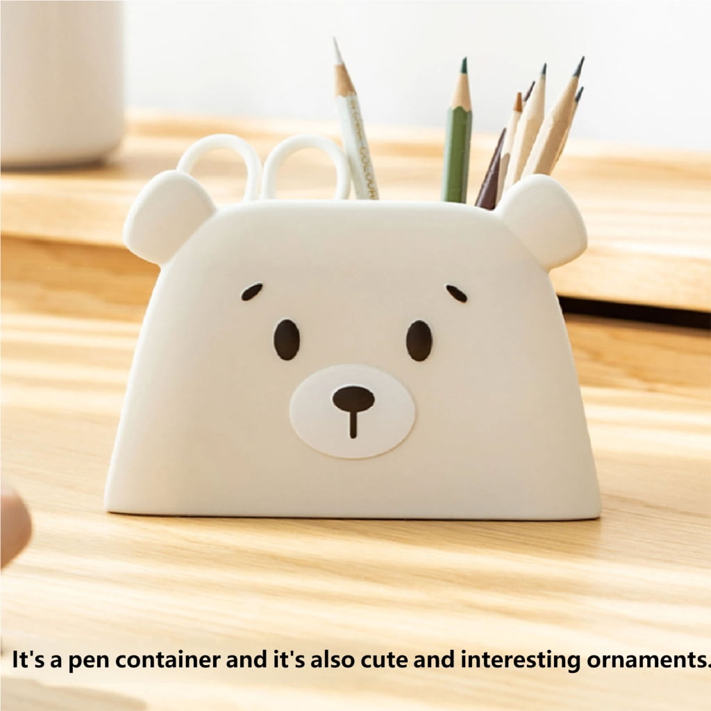 Creative Bear Writing Utensil Container Holds Over Pens Or Markers Makeup Tool Storage
