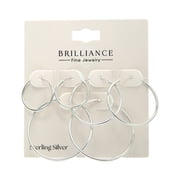 Brilliance Fine Jewelry Trio Set of Endless Hoops in Sterling Silver