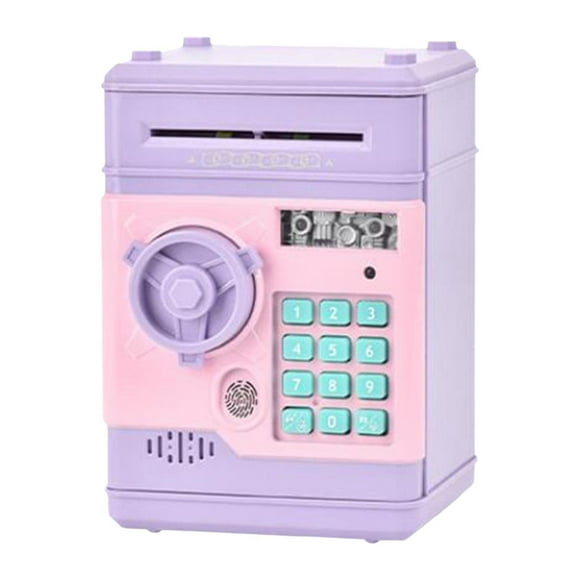 Alcancía electrónica, caja de ahorro, juguete educativo para aprendizaje temprano, ahorrador de dinero, cajero automático rosa morado