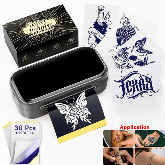 TP31 Bluetooth Tattoo Template Printer, Thermal Machine With 30pcs Tattoo Paper