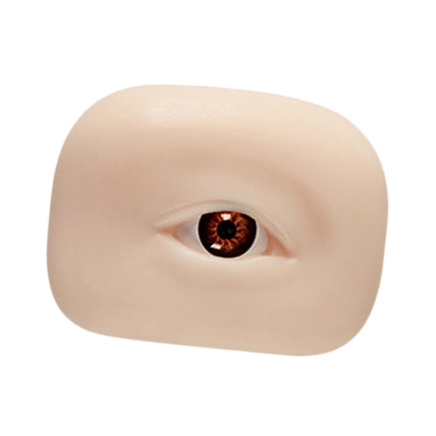 Modelo de ojo de silicona, material resistente para entrenamiento de cejas, versátil, práctico y suave. marrón izquierda
