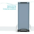 thumbnail image 3 of Home Zone Living 12 Gallon Slim Kitchen Trash Can with Slow Close Lid and Step Pedal, Stainless Steel, Matte Blue, 45 Liters, 3 of 9