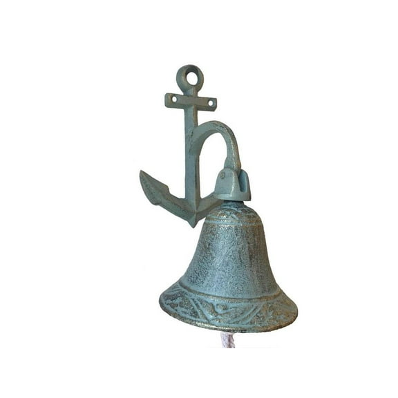 antique bronze cast iron wall hanging anchor bell 8 inch