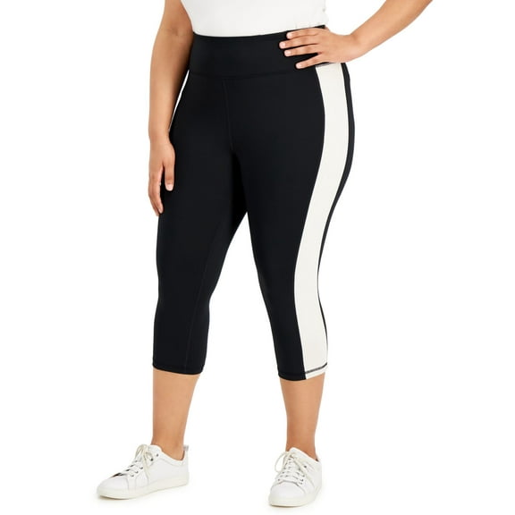 allbrand365 designer Ideology Womens Plus Size Colorblocked Capri Leggings