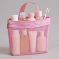 thumbnail image 6 of Mesh Storage Bag - Portable Zipper Tote for Travel & Daily Organizer - Handheld Breathable Toiletry Bag for Bathroom, Beach, Pool Pink, 6 of 7
