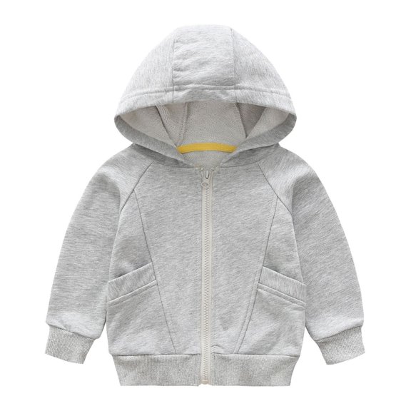 XUNKUSGA Unisex Boys Girls Zip Up Hoodie 1-12Y Classic Solid Color Soft Cotton Long Sleeve Full Zip Hoodie Sweatshirt Lightweight Outwear with Pockets