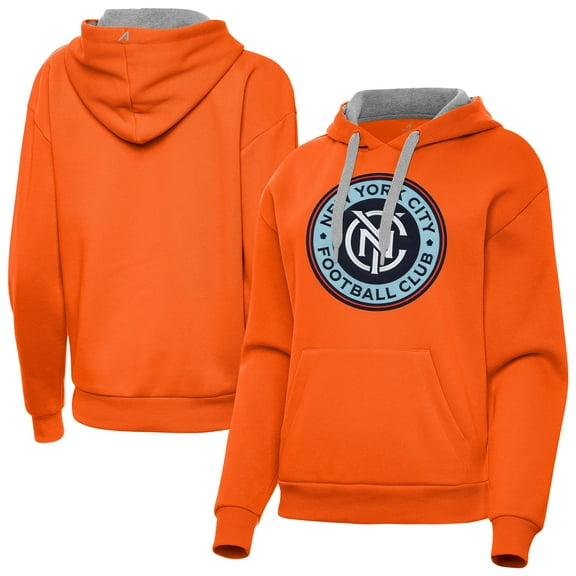 Women's-Antigua  Orange New York City FC Victory Pullover Hoodie