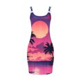 thumbnail image 4 of Ovzne Robes de Plage pour Femmes Robe de Mode d'Été pour Femmes avec Poches Décontractée Col Rond Sans Manches Imprimé Robes de Plage Boho Robe Mini Robes Liquidation, 4 of 7