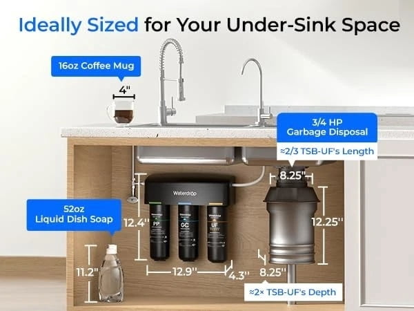 Restored Waterdrop TSB-UF Ultra Filtration Under Sink Water Filter System, 9 Layer (Refurbished)