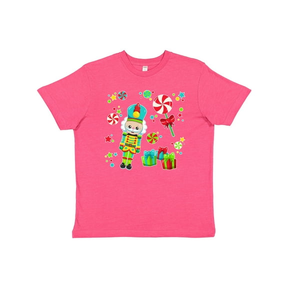 Inktastic Holiday Nutcracker and Candy for Christmas Youth T-Shirt