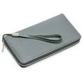 thumbnail image 6 of MINKUROW Womens Wallet RFID Blocking Leather Zip Around Wallet Large Capacity Long Purse Credit Card Clutch Wristlet Gray, 6 of 6