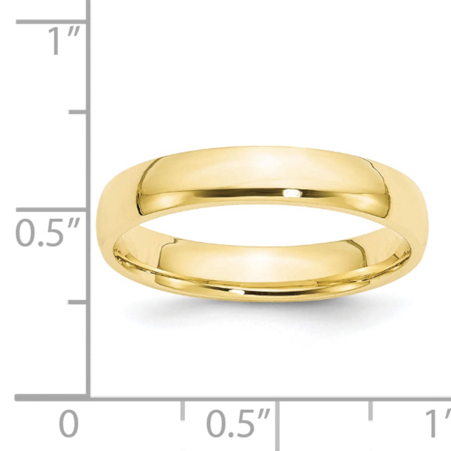 Primal Gold 10 Karat Yellow Gold 4mm Lightweight Comfort Fit Band Size 8.5